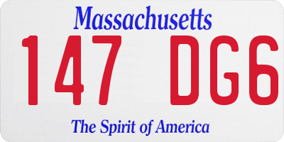 MA license plate 147DG6