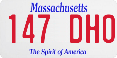 MA license plate 147DH0