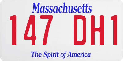 MA license plate 147DH1
