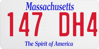 MA license plate 147DH4