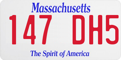 MA license plate 147DH5