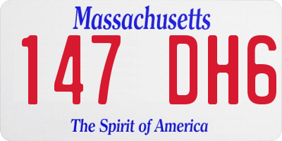 MA license plate 147DH6