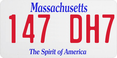 MA license plate 147DH7