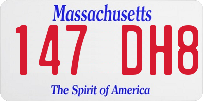 MA license plate 147DH8