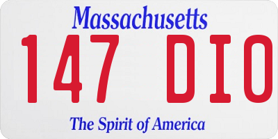 MA license plate 147DI0