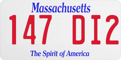 MA license plate 147DI2