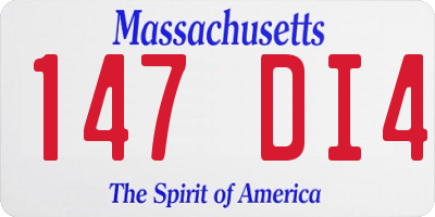MA license plate 147DI4