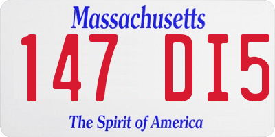 MA license plate 147DI5