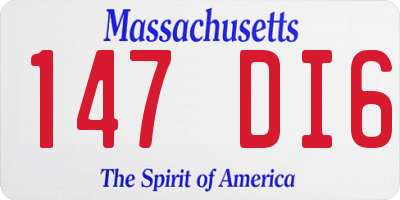 MA license plate 147DI6