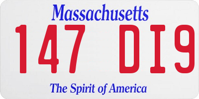 MA license plate 147DI9