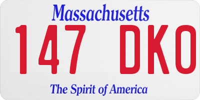 MA license plate 147DK0