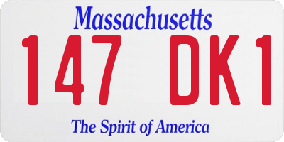 MA license plate 147DK1