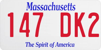 MA license plate 147DK2