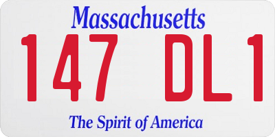 MA license plate 147DL1