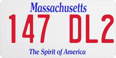 MA license plate 147DL2