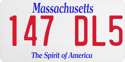 MA license plate 147DL5
