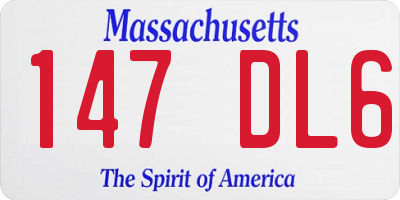 MA license plate 147DL6