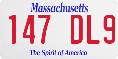 MA license plate 147DL9