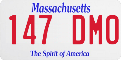 MA license plate 147DM0