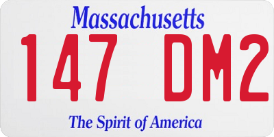 MA license plate 147DM2