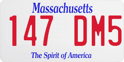 MA license plate 147DM5