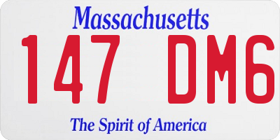 MA license plate 147DM6