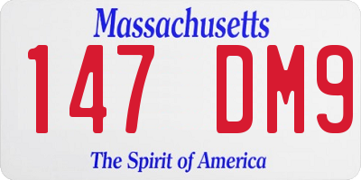 MA license plate 147DM9