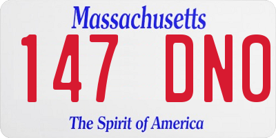 MA license plate 147DN0