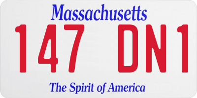 MA license plate 147DN1