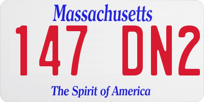 MA license plate 147DN2