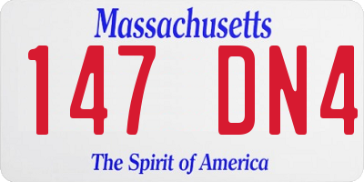 MA license plate 147DN4