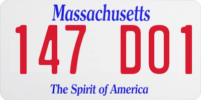 MA license plate 147DO1