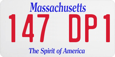 MA license plate 147DP1