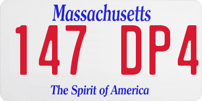 MA license plate 147DP4