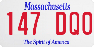 MA license plate 147DQ0