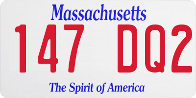 MA license plate 147DQ2