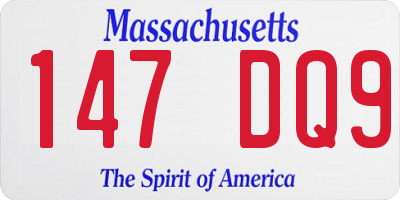 MA license plate 147DQ9