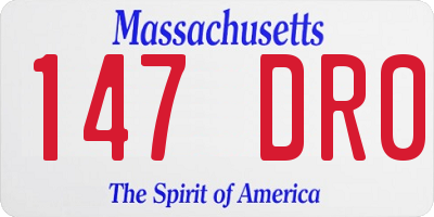 MA license plate 147DR0