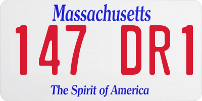 MA license plate 147DR1