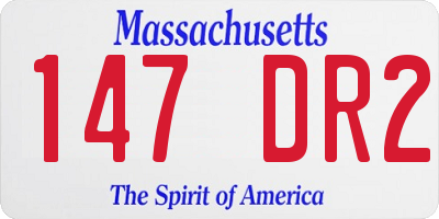MA license plate 147DR2