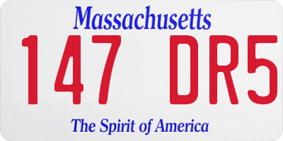 MA license plate 147DR5