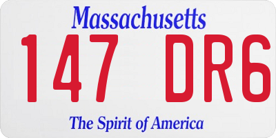 MA license plate 147DR6