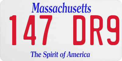 MA license plate 147DR9