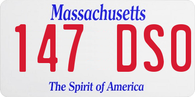 MA license plate 147DS0