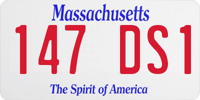 MA license plate 147DS1