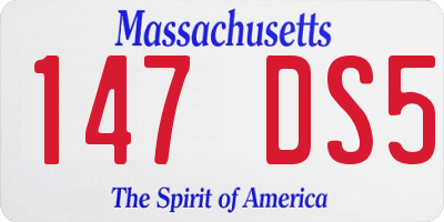 MA license plate 147DS5