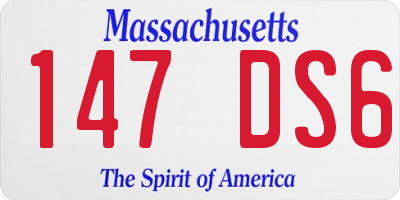 MA license plate 147DS6