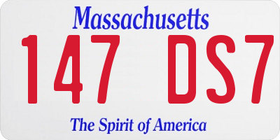MA license plate 147DS7