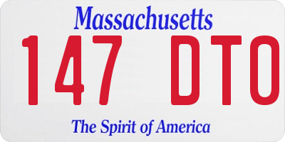 MA license plate 147DT0