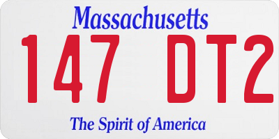 MA license plate 147DT2